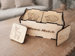 Memo‑Match Holz‑Gedächtnisspiel – Klassisches Memory mit Box, perfekt für Kinder & Familie