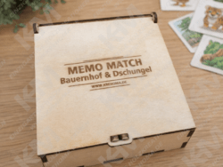 Memo‑Match Holz‑Gedächtnisspiel – Klassisches Memory mit Box, perfekt für Kinder & Familie