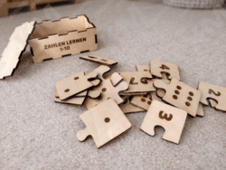 Montessori Zahlenpuzzle aus Holz – Lernspielzeug 1-10 für Kinder, Zahlenerkennen & Feinmotorik