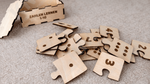 Montessori Zahlenpuzzle aus Holz – Lernspielzeug 1-10 für Kinder, Zahlenerkennen & Feinmotorik