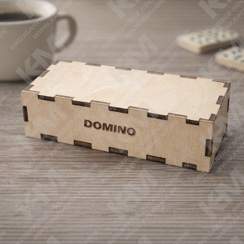 Holz‑Domino‑Spiel – Klassisches Familienspiel mit Box & Domino‑Steine
