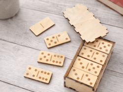 Holz‑Domino‑Spiel – Klassisches Familienspiel mit Box & Domino‑Steine