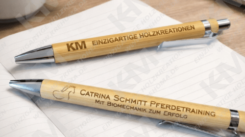 Personalisierter Bambus Kugelschreiber mit Gravur – Holzstift als Geschenk für Büro, Schule & Business