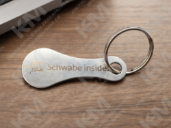 Personalisierbarer Einkaufswagenlöser aus Edelstahl – Schlüsselanhänger Alltagshelfer