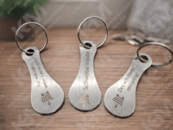 Personalisierbarer Einkaufswagenlöser aus Edelstahl – Schlüsselanhänger Alltagshelfer