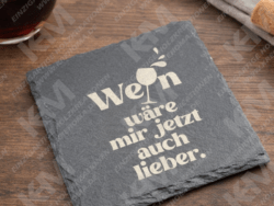 Personalisierte Schieferuntersetzer mit Gravur – in verschiedenen Größen erhältlich