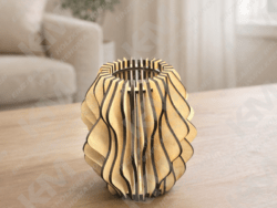 Teelichthalter „Wave“ aus Holz – moderne Deko mit Wellenform für gemütliches Licht