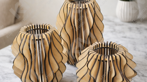 Teelichthalter „Wave“ aus Holz – moderne Deko mit Wellenform für gemütliches Licht