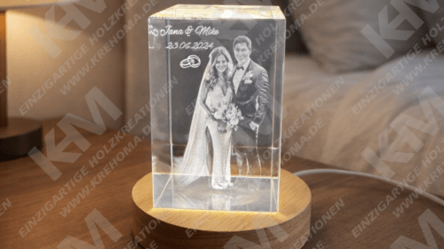 Personalisierter K9-Kristallglasblock mit individueller 3D-Gravur